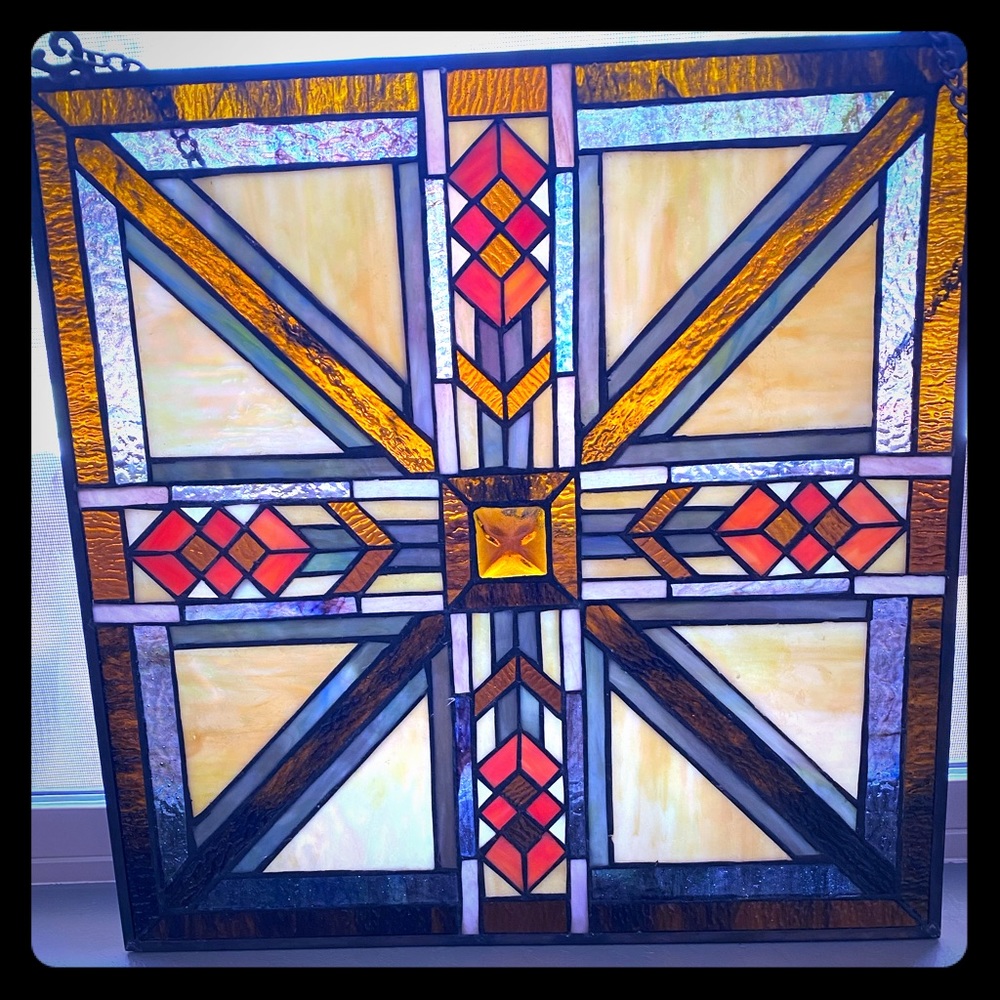 COPY - Two Southwestern style stained glass panels